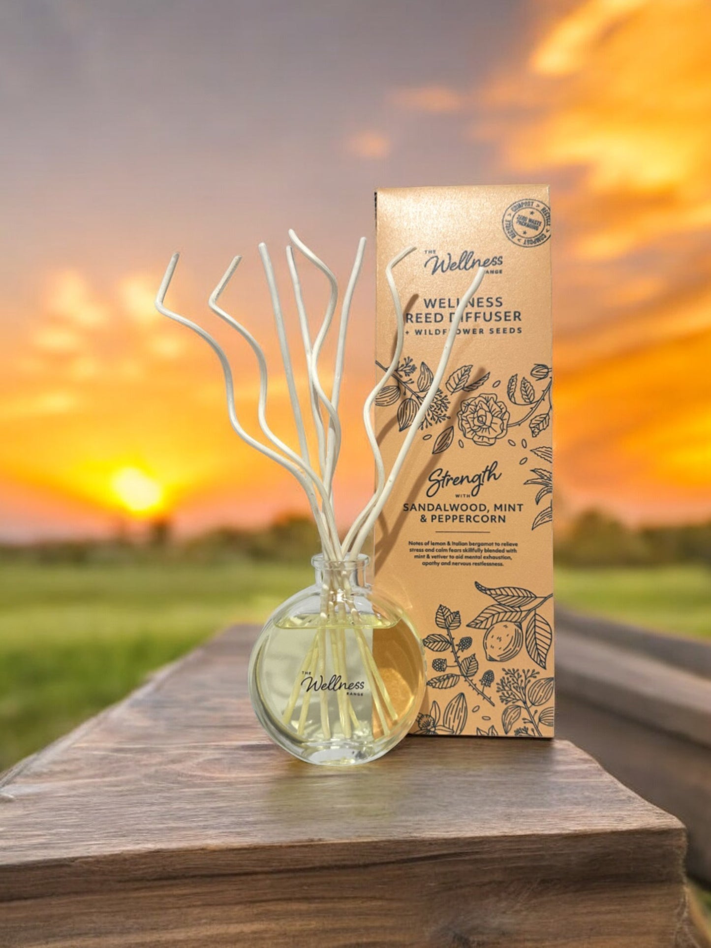 Strength Sandalwood, Mint & Peppercorn Wellness Reed Diffuser